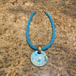 Milan Italy turquoise 18” necklace.